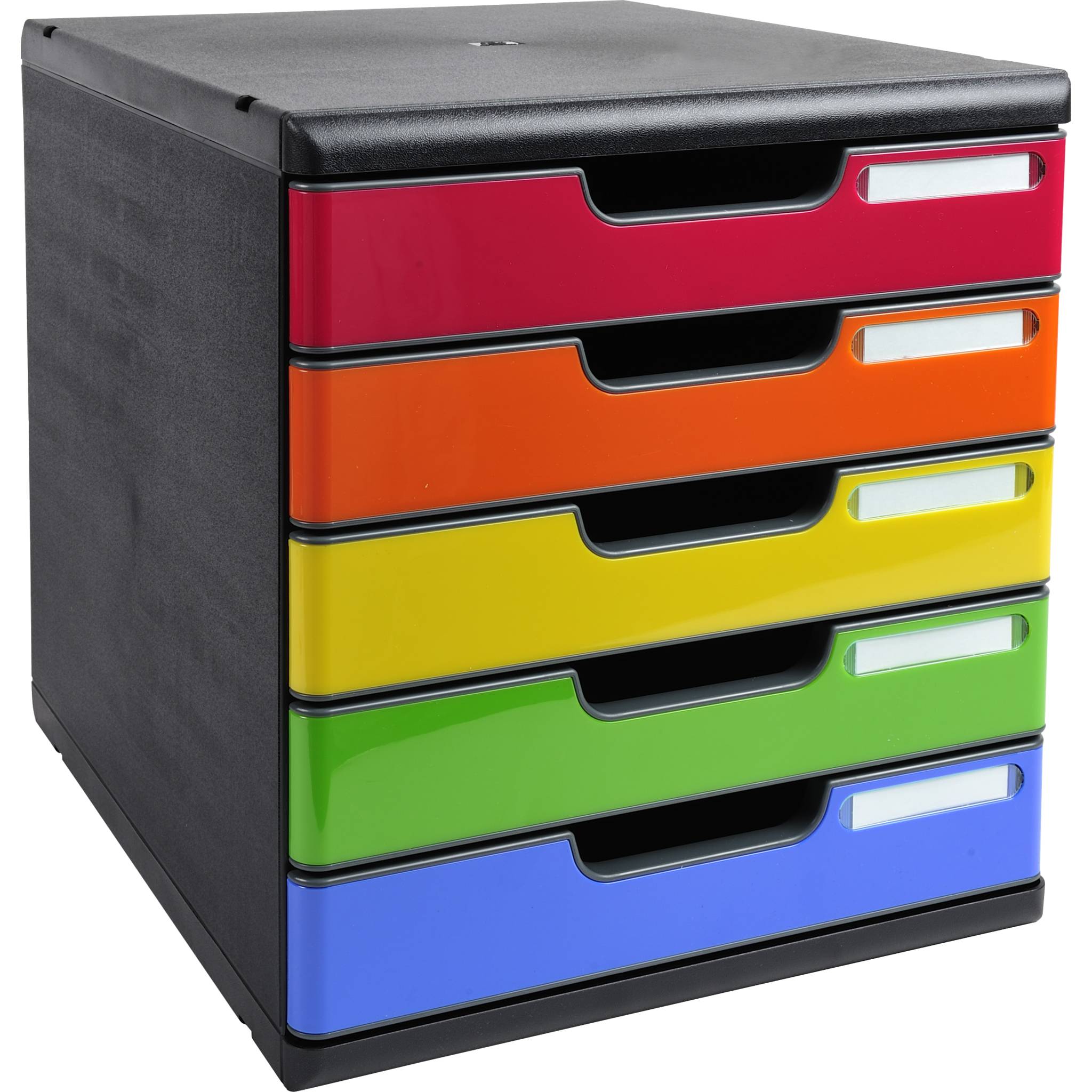 Exacompta Schubladenbox MODULO A4 5 geschlossene Schubladen Regenbogen 301798D