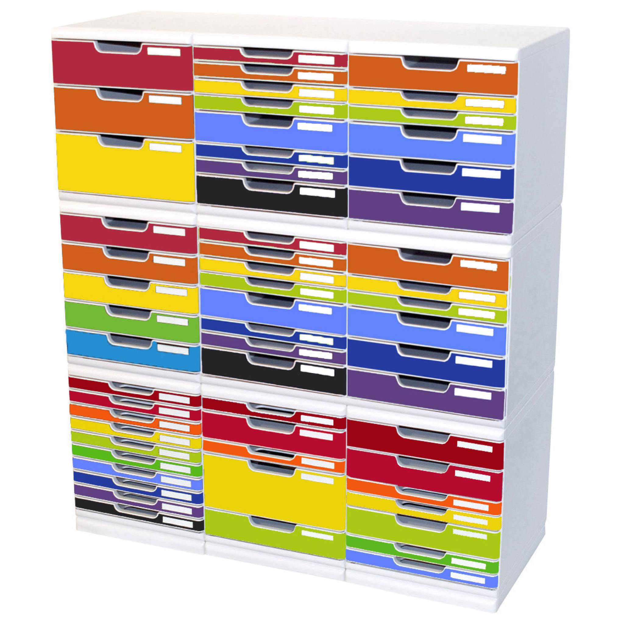 Exacompta Schubladenbox MODULO A4 10 geschlossene Schubladen Regenbogen 302798D
