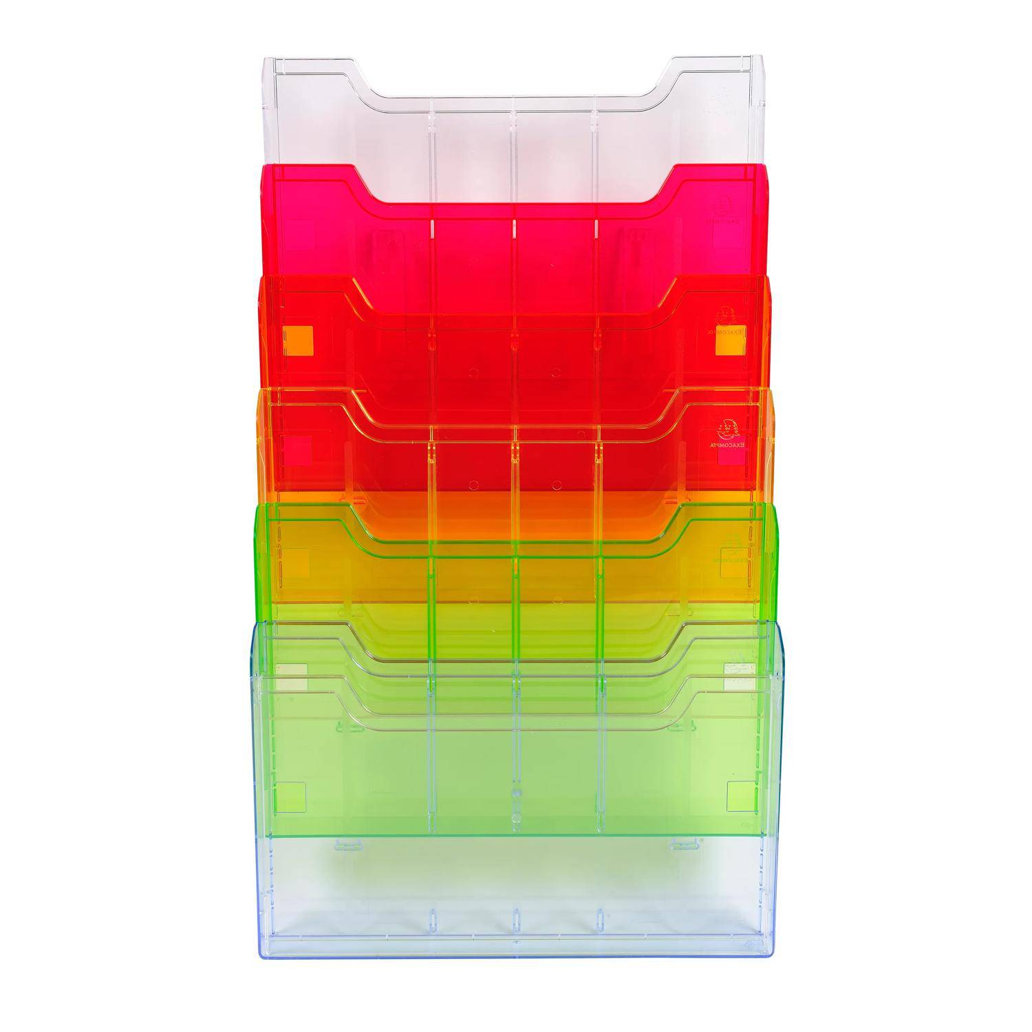 Exacompta Wandprospektständer horizontal 6 Fächer A4 Regenbogen 64299D