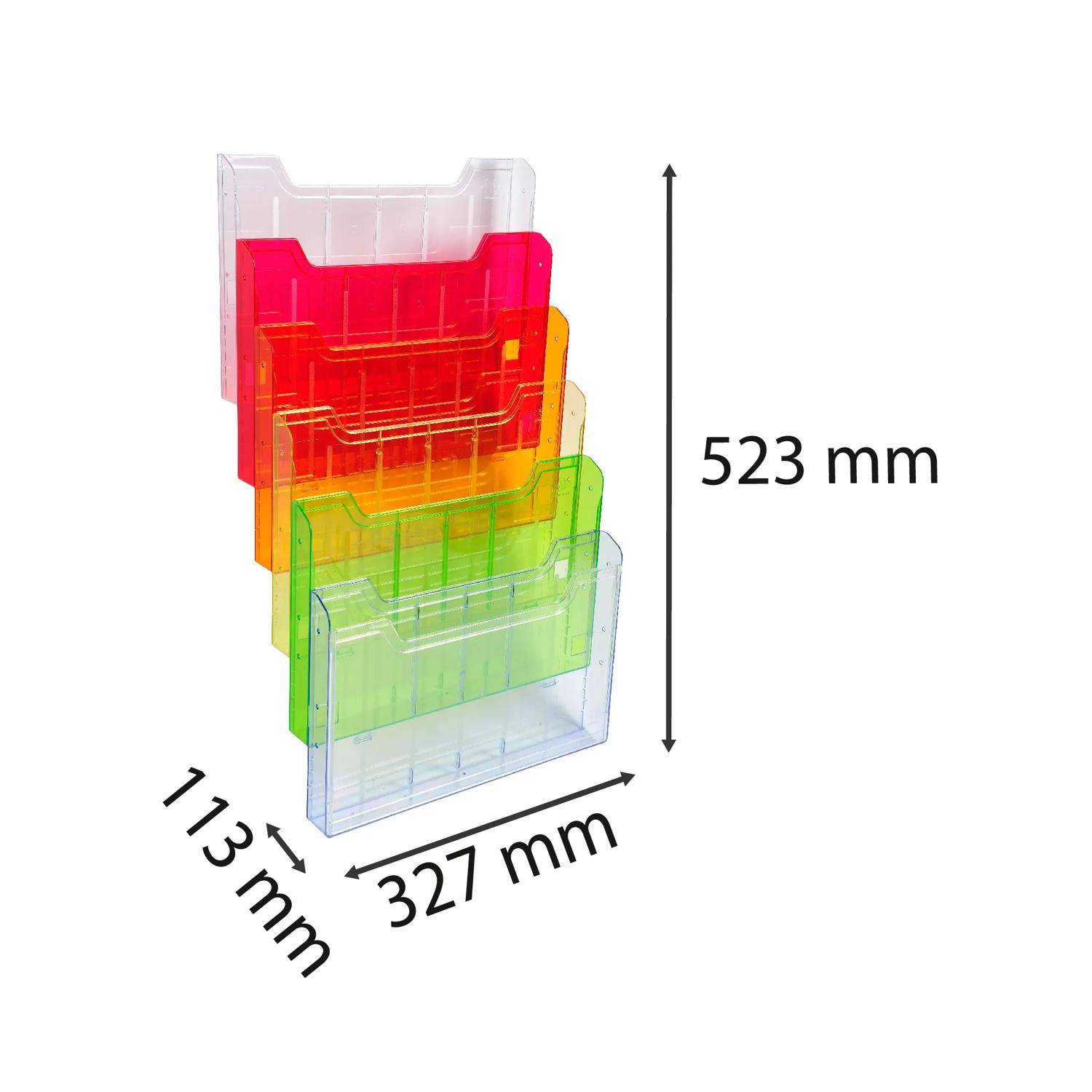 Exacompta Wandprospektständer horizontal 6 Fächer A4 Regenbogen 64299D