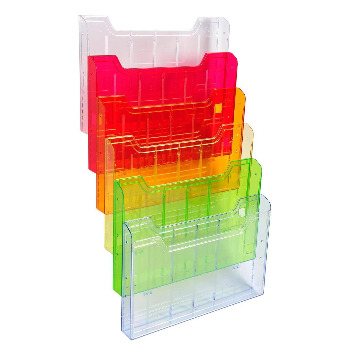 Exacompta Wandprospektständer horizontal 6 Fächer A4 Regenbogen 64299D