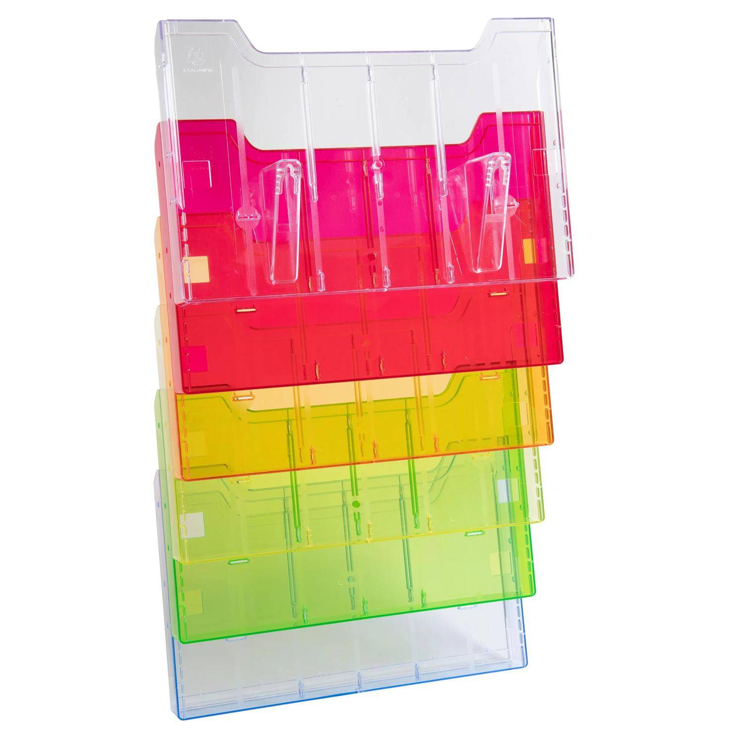 Exacompta Wandprospektständer horizontal 6 Fächer A4 Regenbogen 64299D