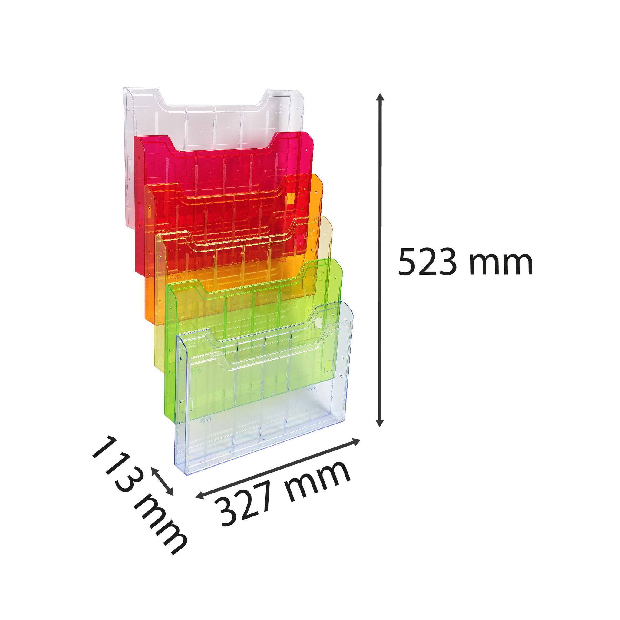 Exacompta Wandprospektständer horizontal 6 Fächer A4 Regenbogen 64299D