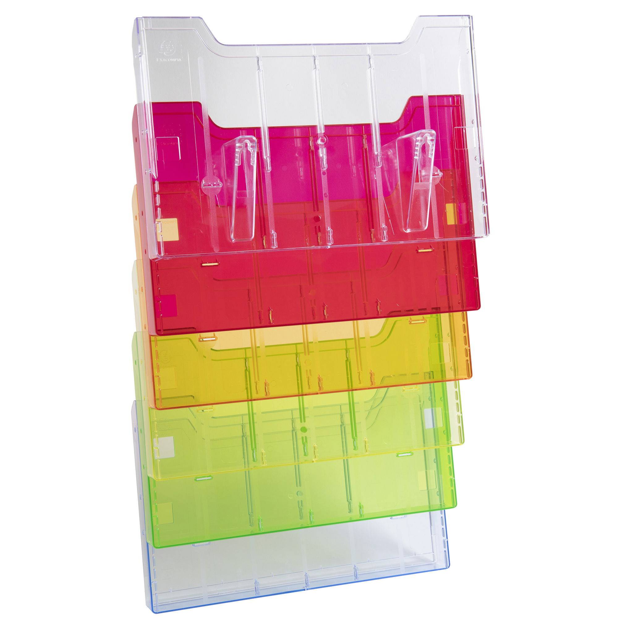 Exacompta Wandprospektständer horizontal 6 Fächer A4 Regenbogen 64299D