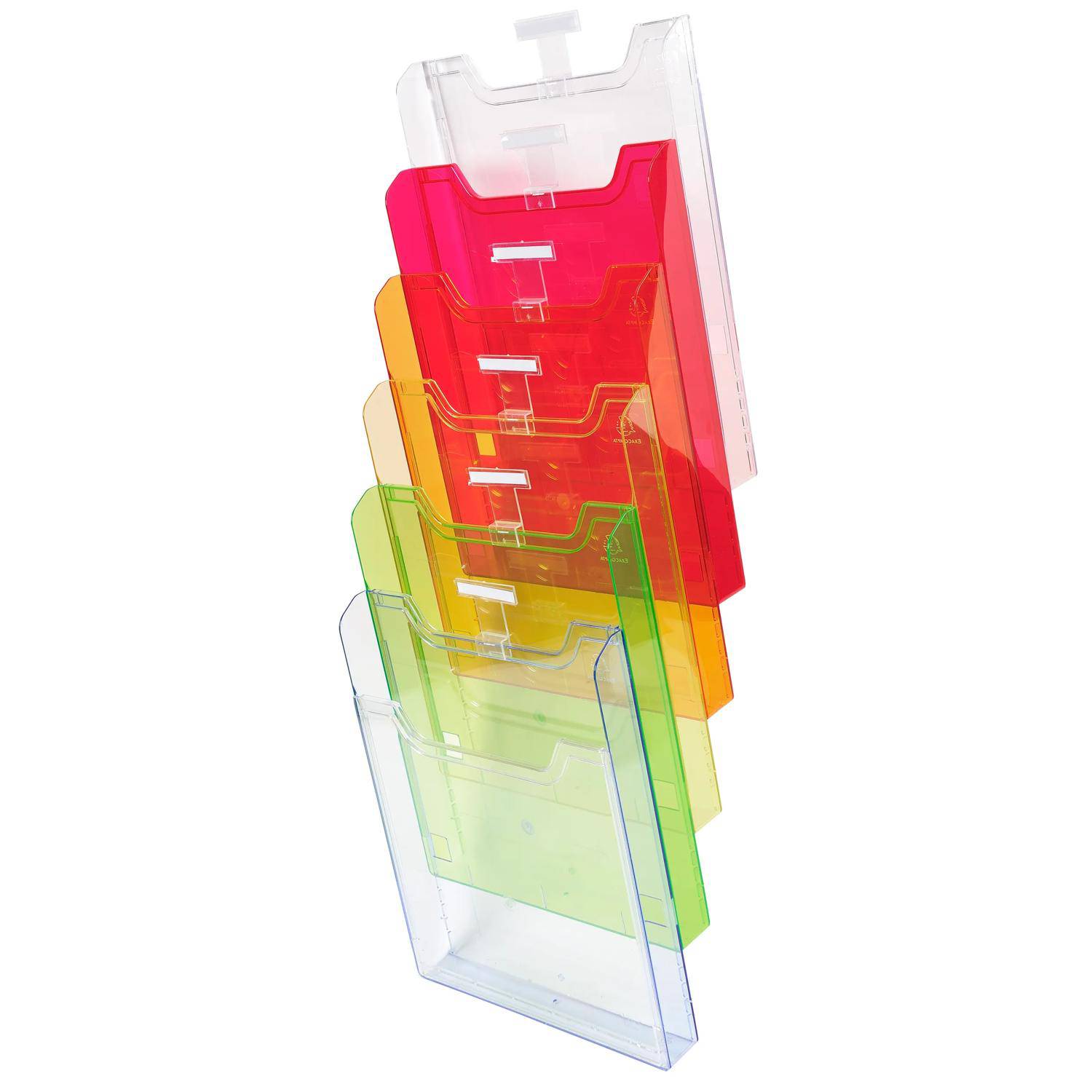 Exacompta Wandprospektständer vertikal 6 Fächer A4 Regenbogen 64799D