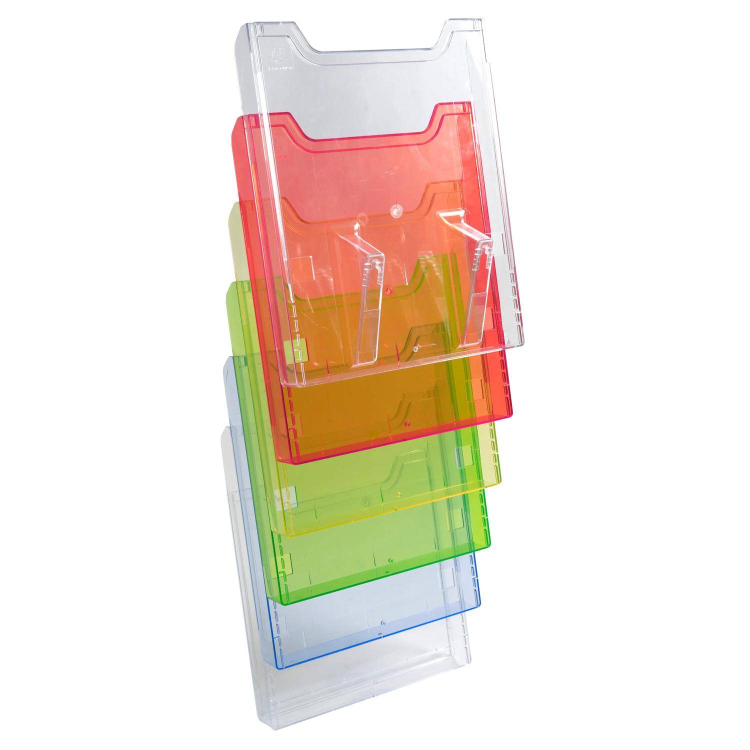 Exacompta Wandprospektständer vertikal 6 Fächer A4 Regenbogen 64799D