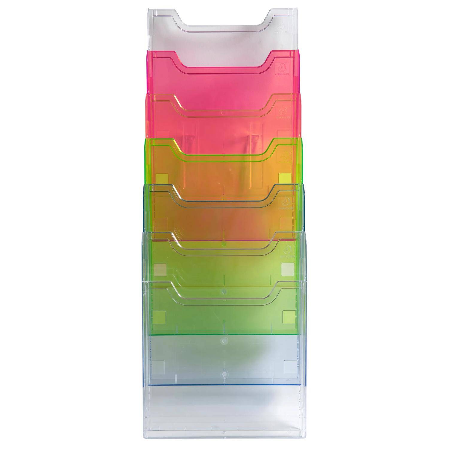 Exacompta Wandprospektständer vertikal 6 Fächer A4 Regenbogen 64799D