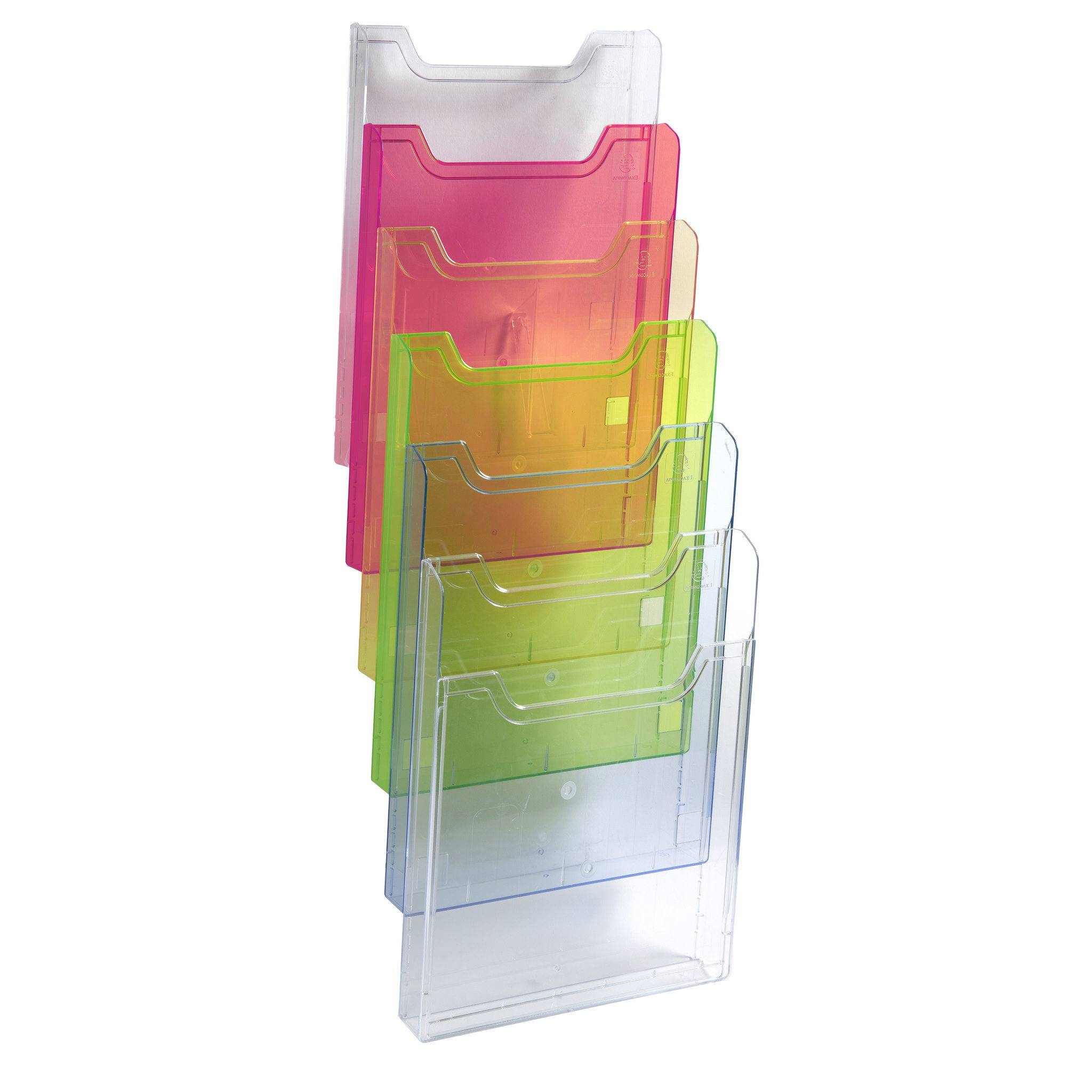 Exacompta Wandprospektständer vertikal 6 Fächer A4 Regenbogen 64799D