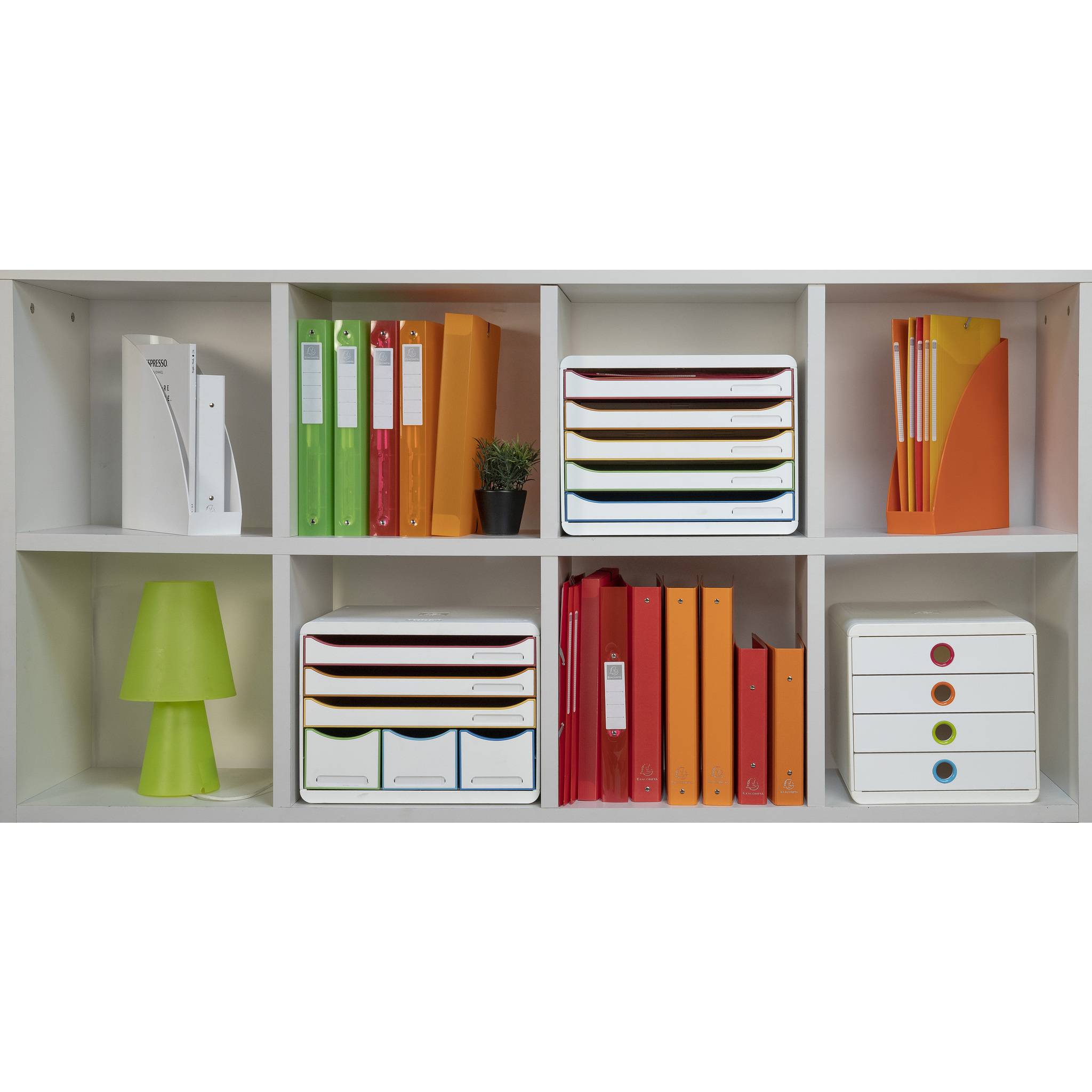 Exacompta Schubladenbox Big Box Plus 5 offene Schubladen Weiss/Harlekin 309913D