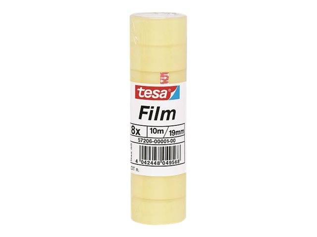 Tesafilm Standard - Büro-Klebeband - 19 mm x 10 m - Polypropylenfolie - transparent (Packung mit 8)