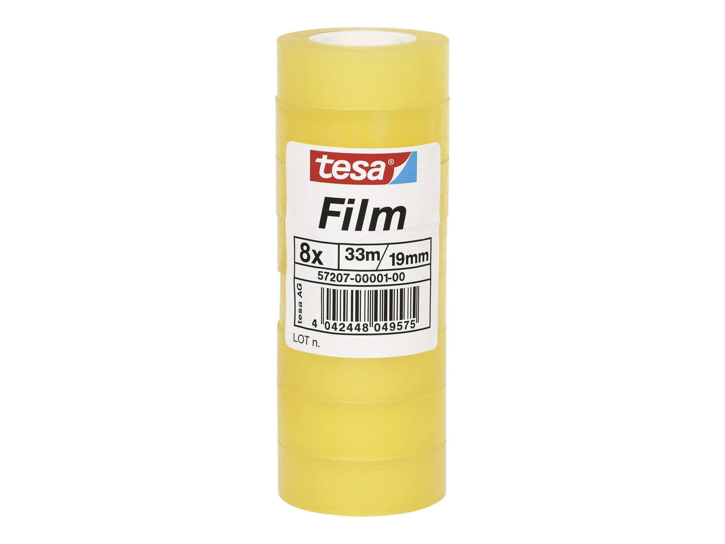 Tesafilm - Büro-Klebeband - 19 mm x 33 m - Polypropylenfolie - transparent (Packung mit 8)