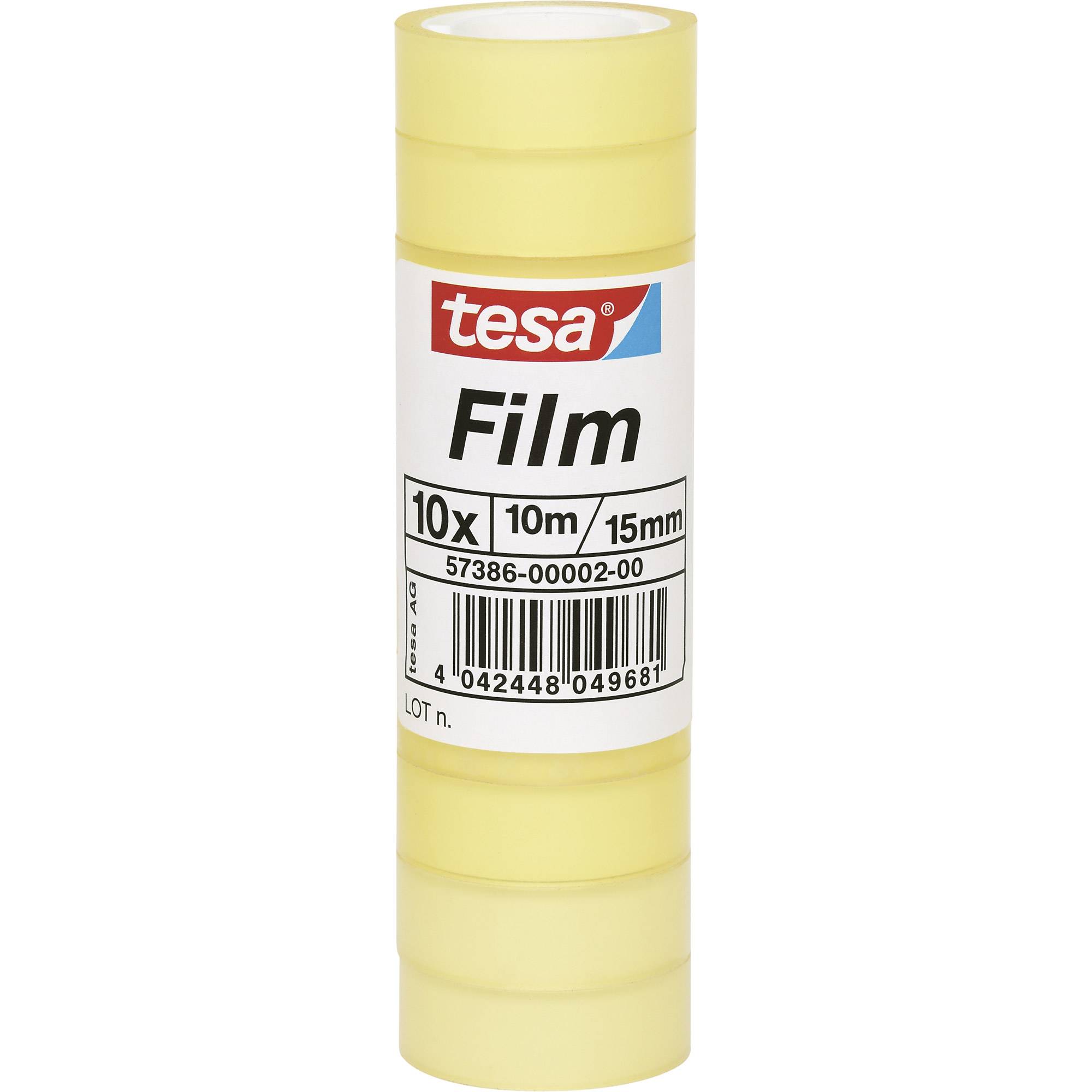 Tesafilm Standard - Büro-Klebeband - 15 mm x 10 m - Polypropylenfolie - transparent (Packung mit 10)