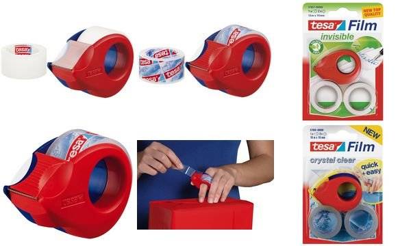 tesa Mini Abroller, inkl. 2 Klebefilm tesa Film 19 mm x 10 m (8757862)
