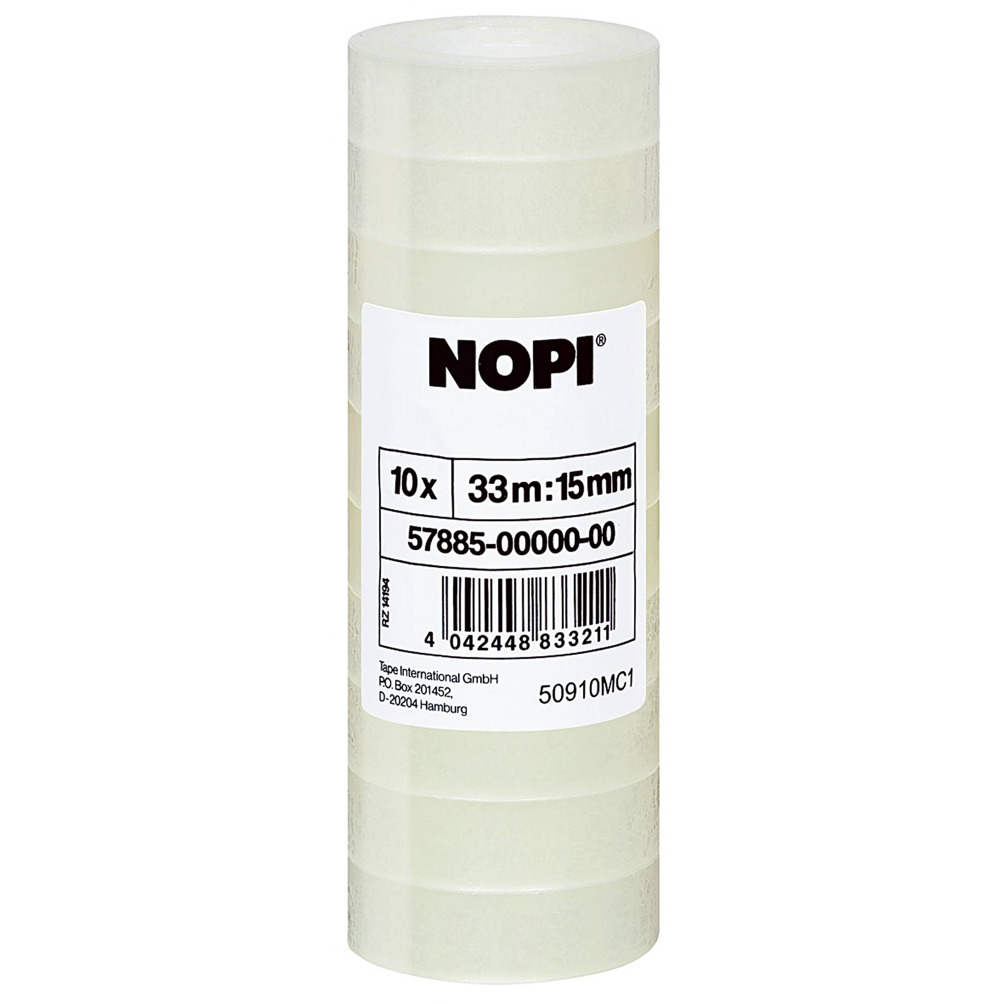 NOPI Klebefilm 57885-0-0 15mmx33m transparent 10 St./Pack.