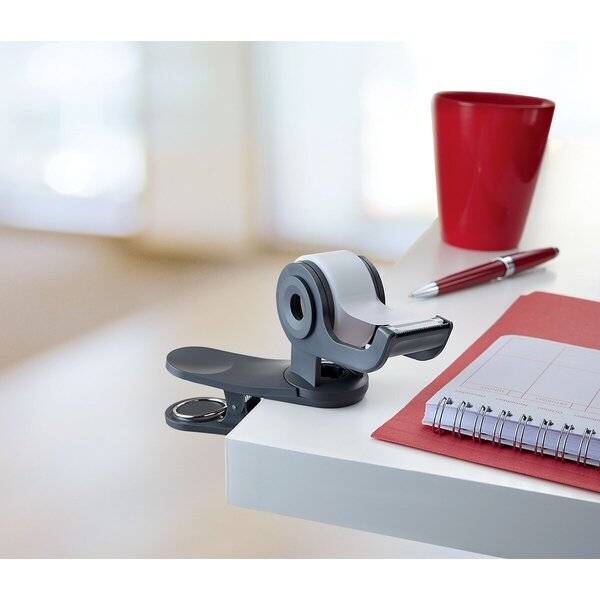 Klebebandabroller Clip & Twist - inkl. 1 Rolle 19 mm x 8,89 m dunkelgrau.