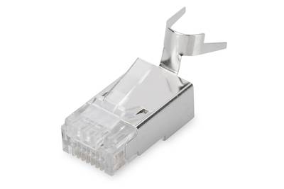 DIGITUS - Modularstecker für Rundkabel, CAT 6A, geschirmt, Pass through Stecker
