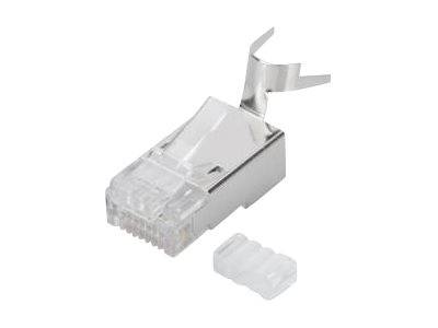 DIGITUS - Modularstecker für Rundkabel, CAT 6A, geschirmt, Pass through Stecker