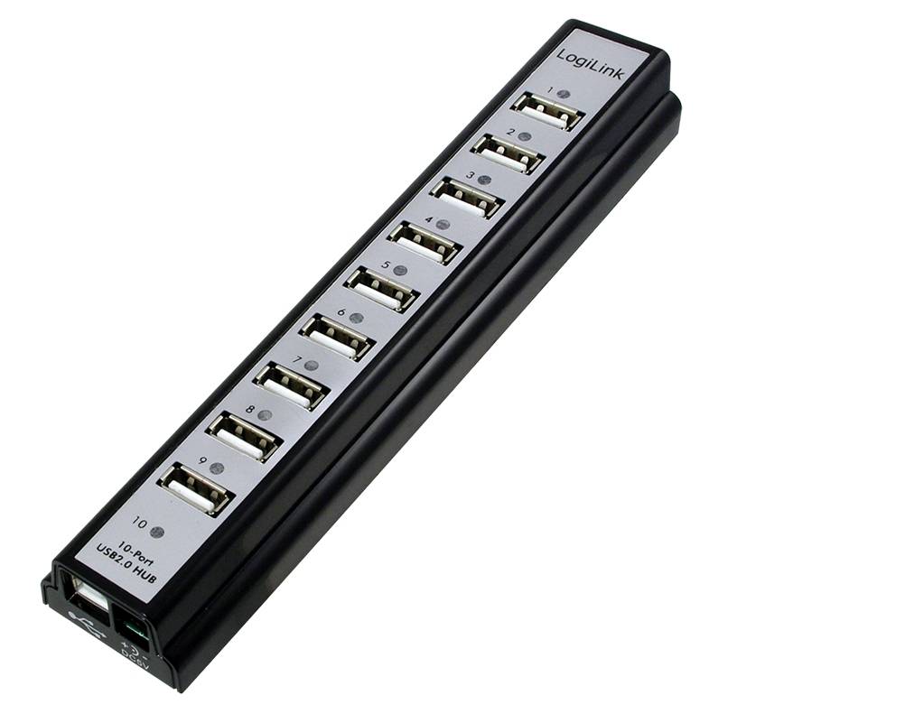 LogiLink USB 2.0 Hub 10-Port - Hub - 10 x USB 2.0