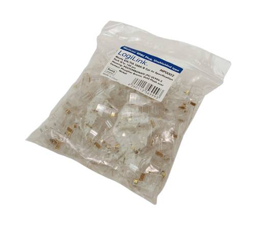 LogiLink - Netzwerkanschluss - RJ-45 (M) - ungeschirmt - CAT 5e (Packung mit 100)