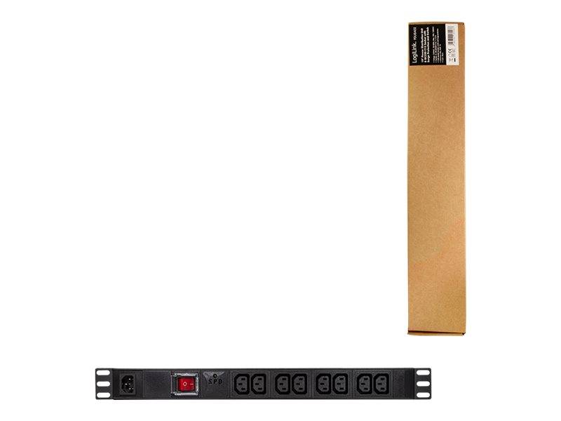 LogiLink - Stromverteilungseinheit (Rack - einbaufähig) - Wechselstrom 250 V - 2500 Watt - Eingabe, Eingang IEC 60320 C1