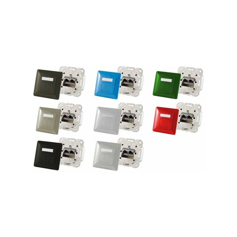 shiverpeaks BASIC-S Anschlussdose Kat. 6A, 2 x RJ45, rot
