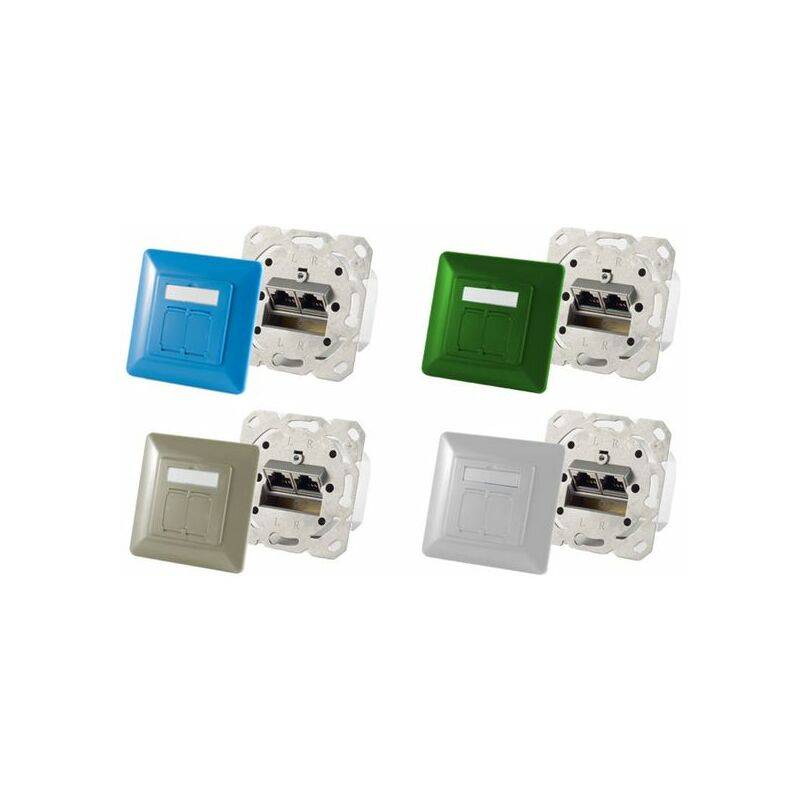 shiverpeaks BASIC-S Anschlussdose Kat. 6A, 2 x RJ45, silber
