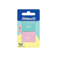 Pelikan Haftnotiz-Paket mit zwei Pastell-Blöcken, einer in Türkis und einer in Rosa, in Einzelhandelverpackung.