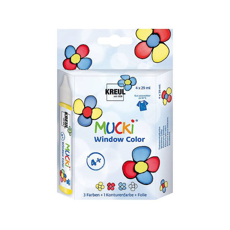 KREUL Window Color Pen "MUCKI", 4er-Set