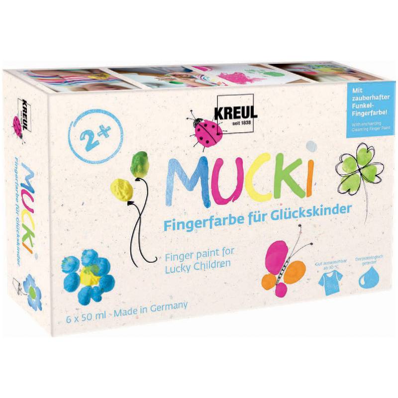 KREUL Fingerfarbe "MUCKI" für Glückskinder, 50 ml, 6er-Set