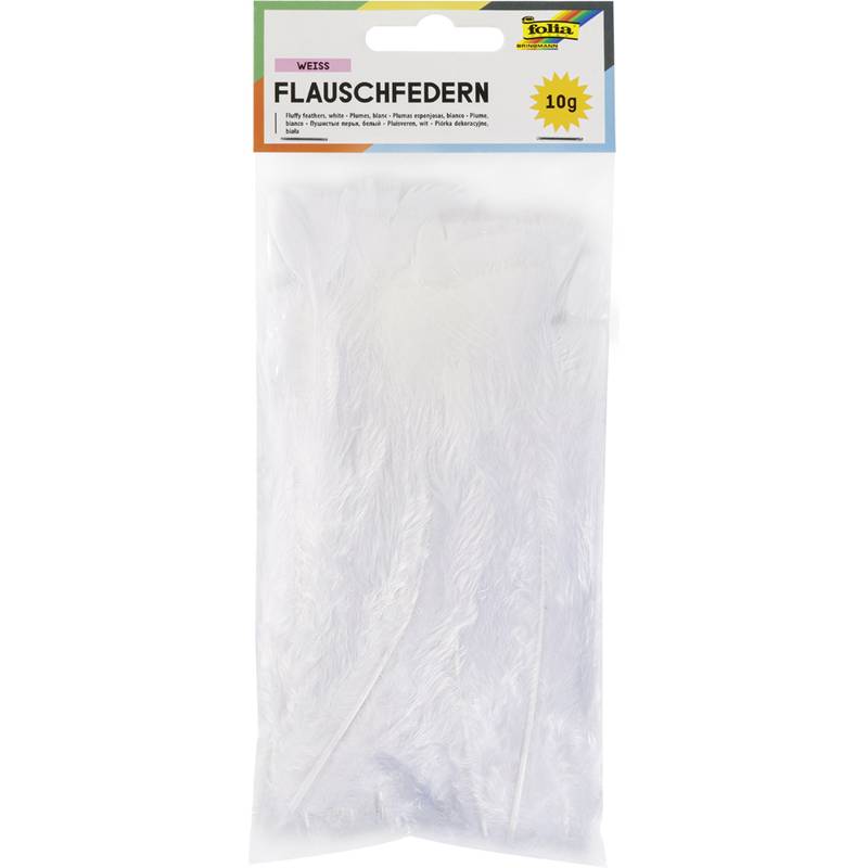 folia Flauschfedern, 10 g, weiß