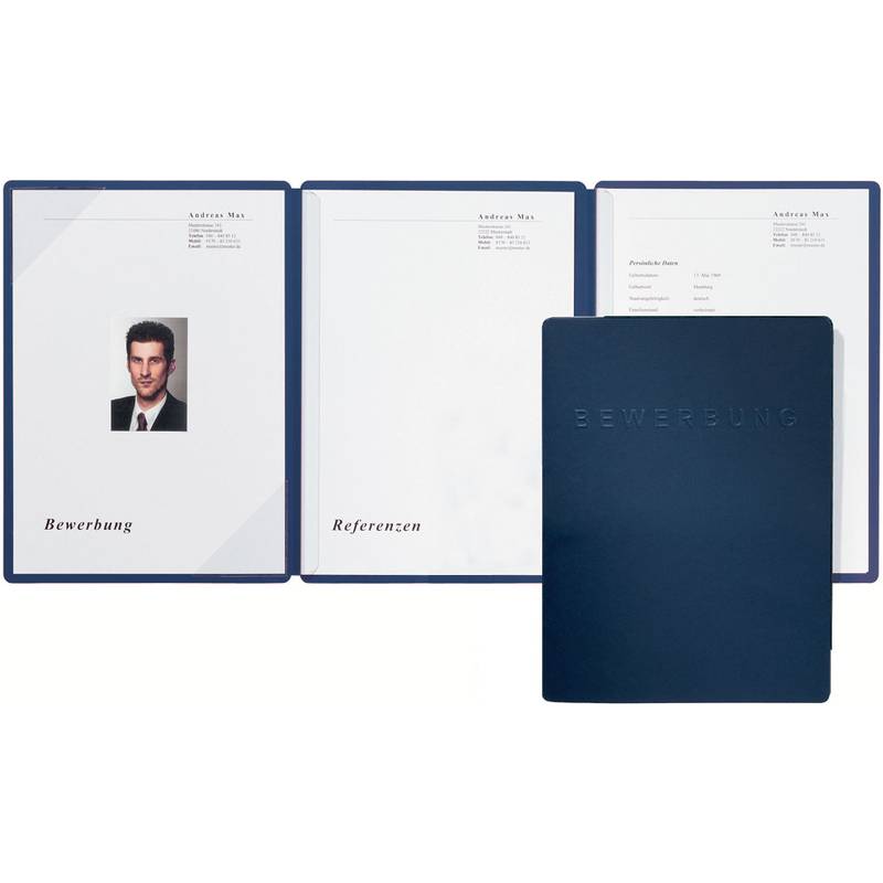 PAGNA Bewerbungsmappe "Square", DIN A4, blau
