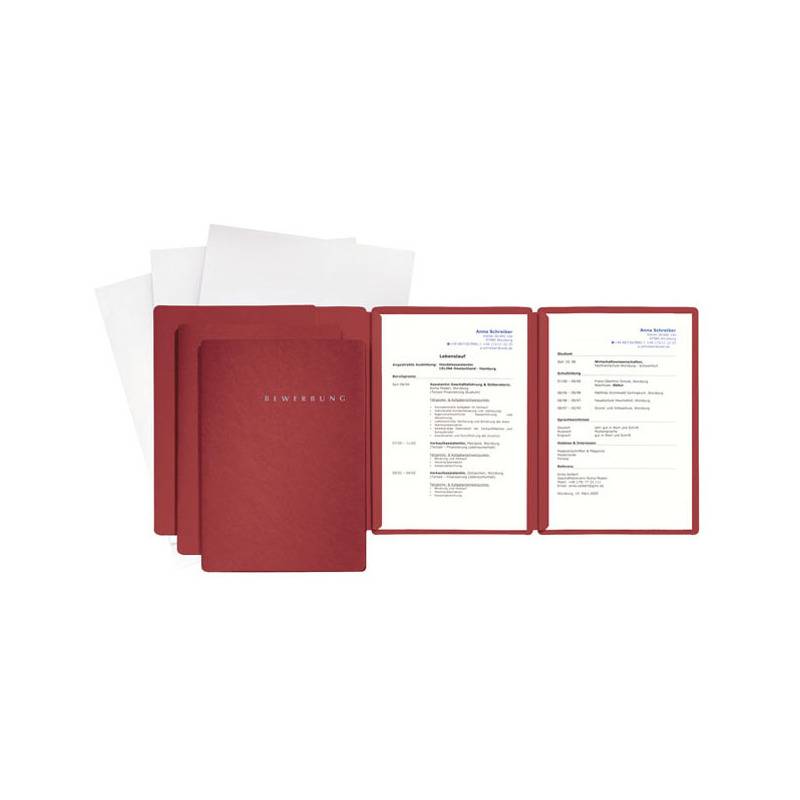 PAGNA Bewerbungs-Set "Special", DIN A4, rot, 3-teilig