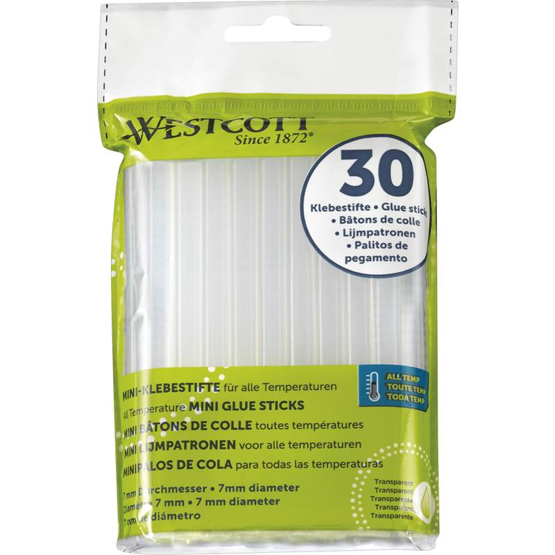 WESTCOTT Heißklebepatronen, Durchmesser: 7 mm, 30 Stück