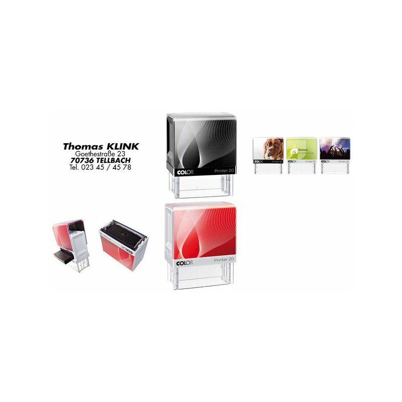 COLOP Textstempel Printer 20, 4-zeilig, mit Gutschein, weiß