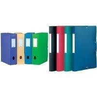 ELBA Sammelbox Memphis, Füllhöhe: 100 mm, DIN A4, blau aus PP, Stärke: 0,7 mm, mit beschriftbarem Rückenschild und