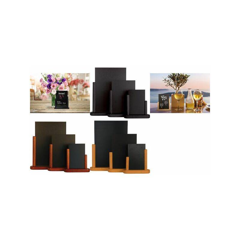 Securit Tischaufsteller ELEGANT, groß, schwarz