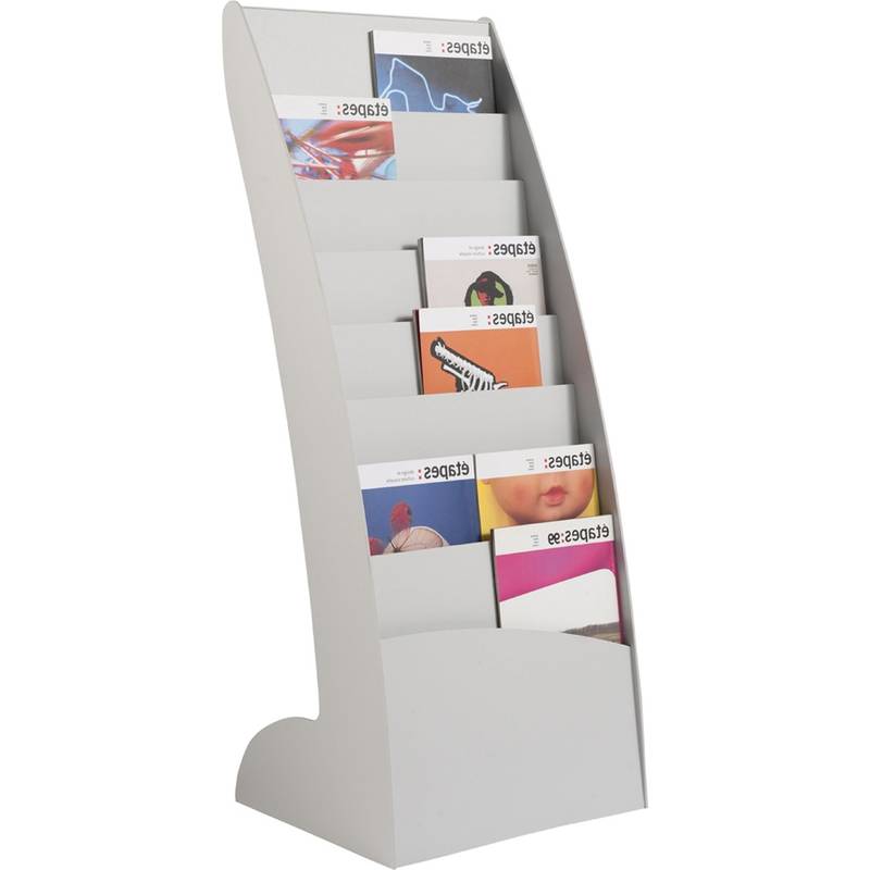 PAPERFLOW Prospektständer Courbo, 8 Fächer, grau