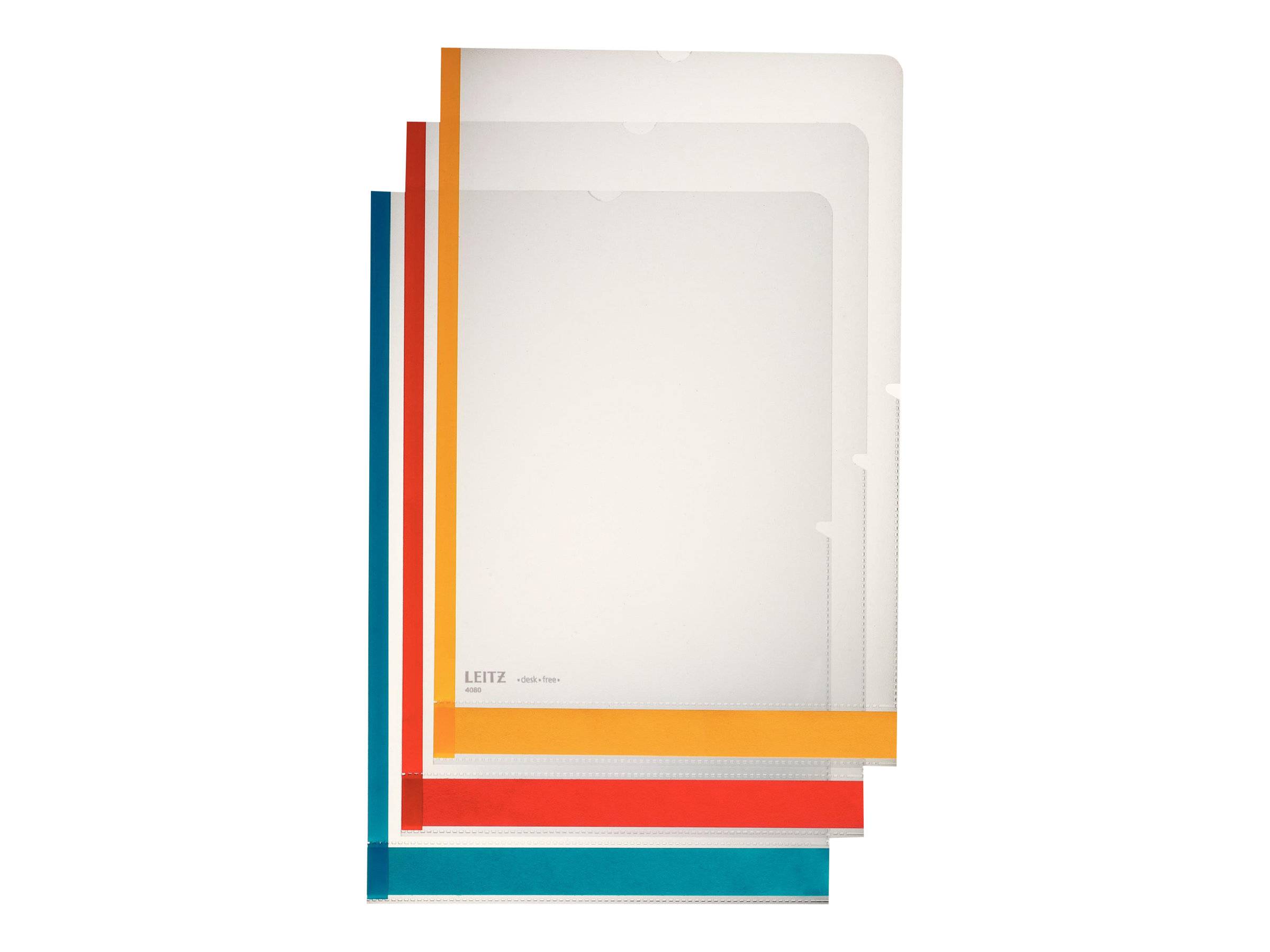 ESSELTE LEITZ - Leitz - L-förmiger Ordner - für A4 - Transparent mit blauen Kanten