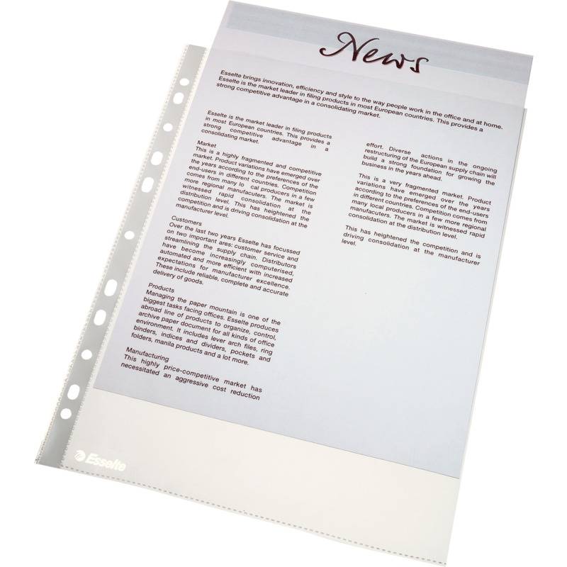 Esselte Prospekthülle Economy, DIN A4, PP, genarbt, 0,05 mm