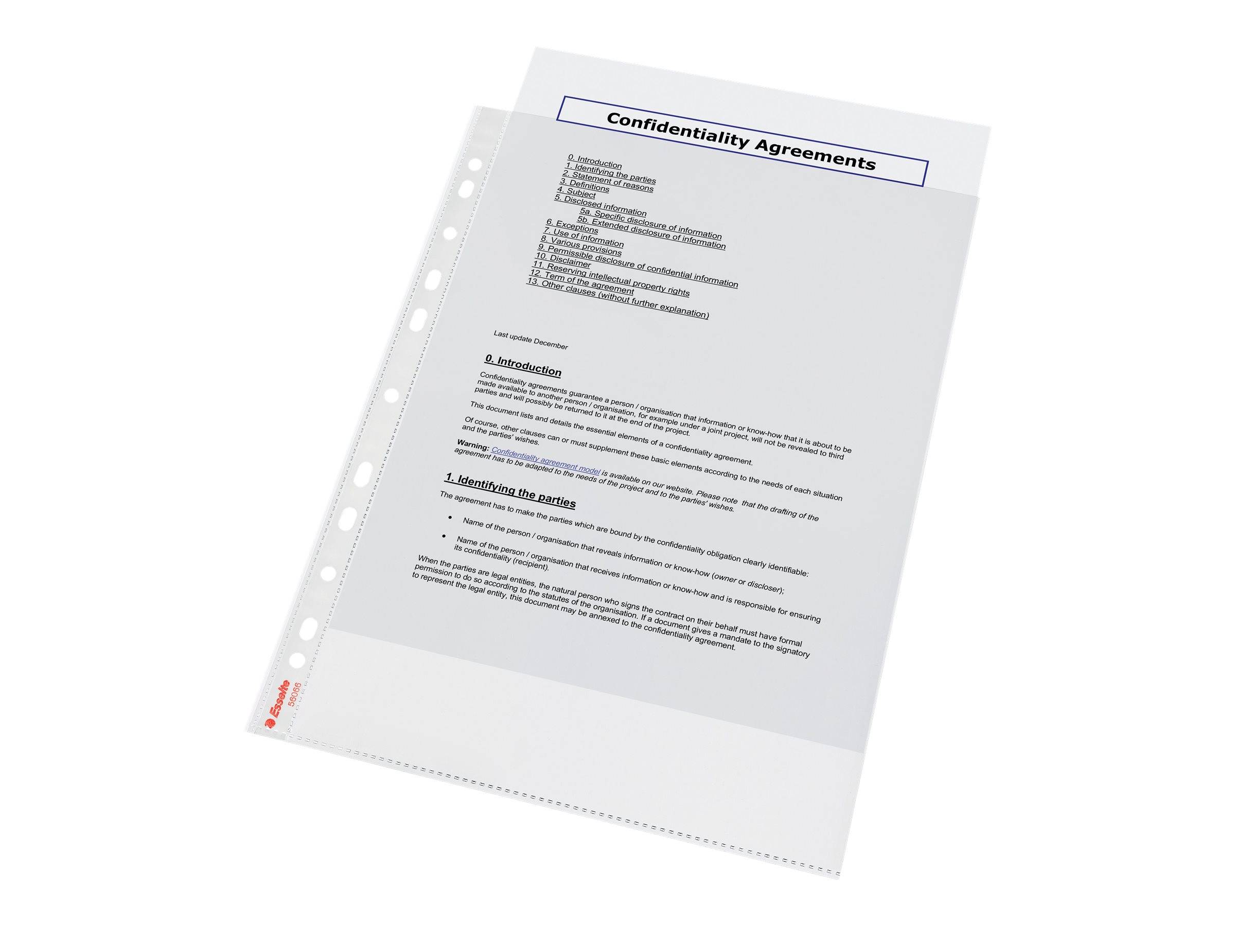 Esselte Leitz Standard - Schutzhülle - für A4 - kristallklar