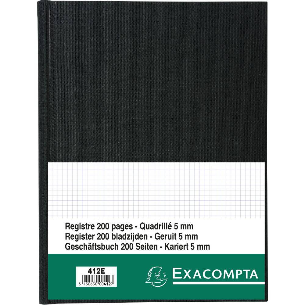 Exacompta Kladde + kaschiertem Leineneinband, A4, 100 Blatt, 110g, kariert, 412E