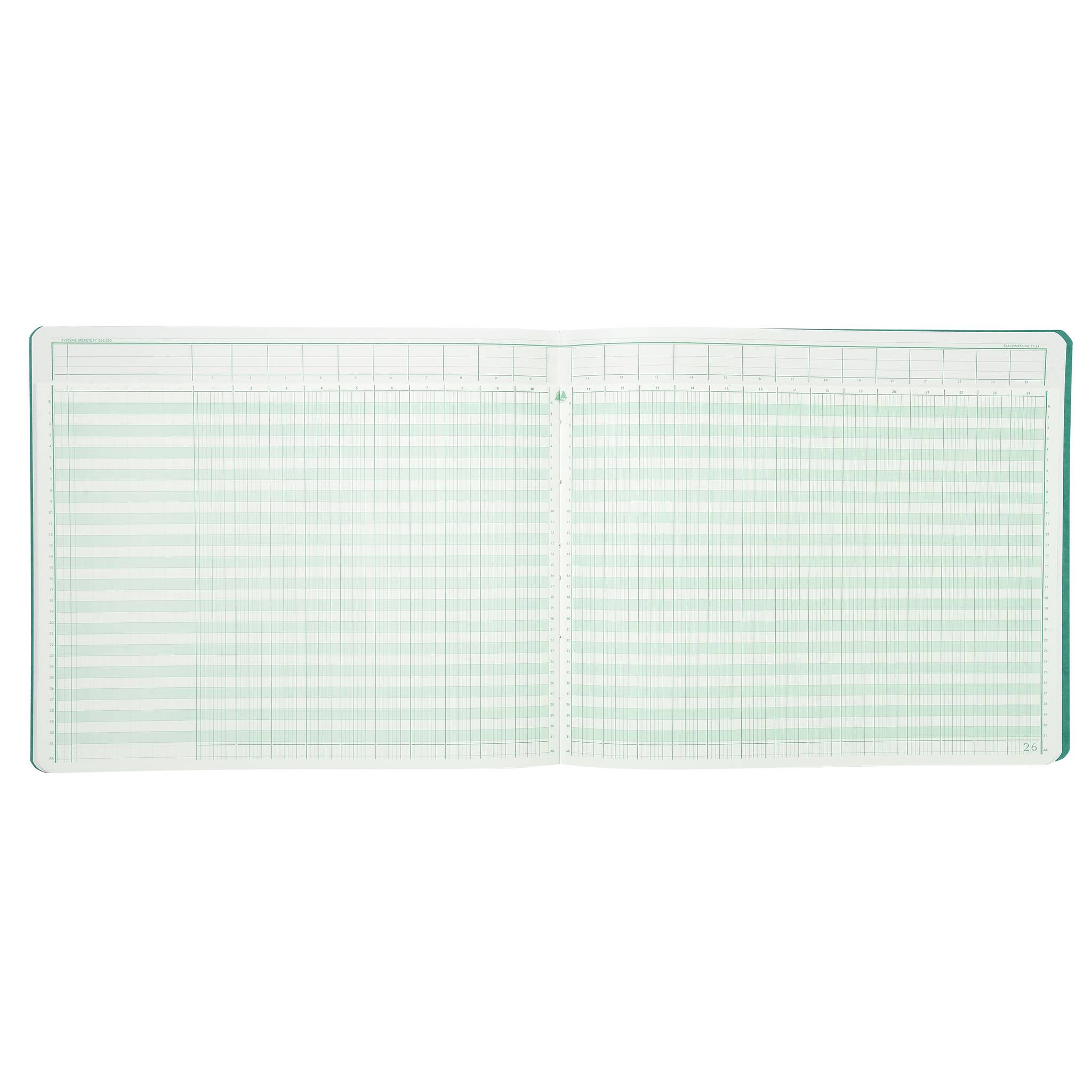 Exacompta Geschaeftsbuch 27x32 80S - 24 Spalten - Farben sortiert - 16240E