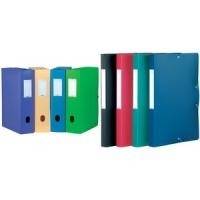 ELBA Sammelbox Memphis, Füllhöhe: 80 mm, DIN A4, blau aus PP, Stärke: 0,7 mm, mit beschriftbarem Rückenschild und (98802