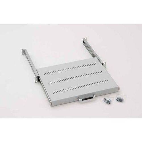 Triton 19" Dokumentenschublade / Fachboden, ausziehbar, Tiefe 350 mm, hellgrau RAL 7035