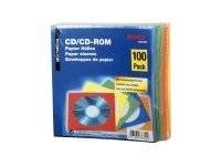 Hama Paper Protection Sleeves - CD-/DVD-Hülle - Kapazität: 1 CD/DVD - Blau, Gelb, Rot, grün, orange (Packung mit 100)