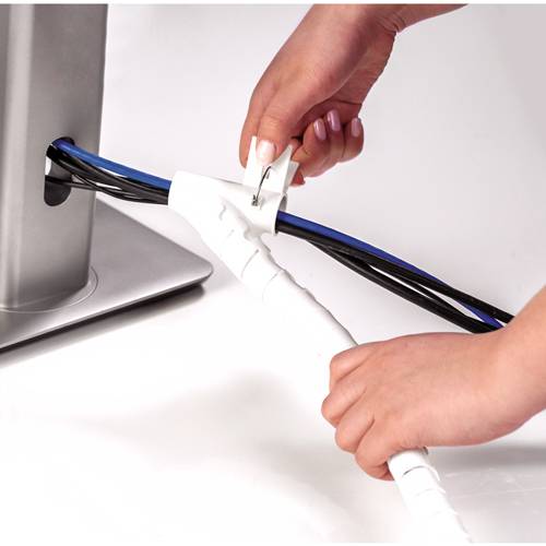 Fellowes CableZip, Kabel-Flexrohr, Flur, Kunststoff, Weiß