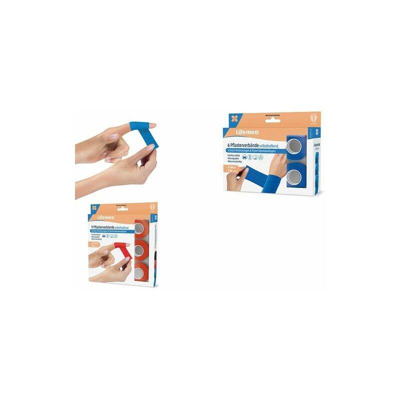 Lifemed Pflasterverband, selbsthaftend, blau, 9er