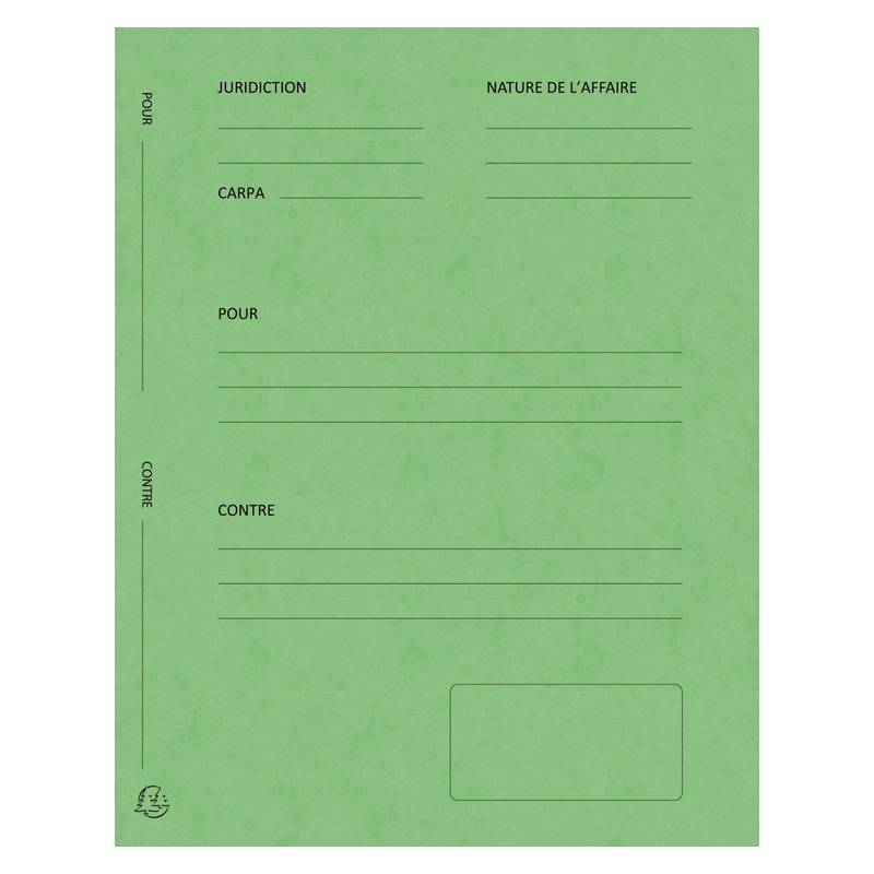 EXACOMPTA Dossiers de plaidoirie "Pour / Contre", vert