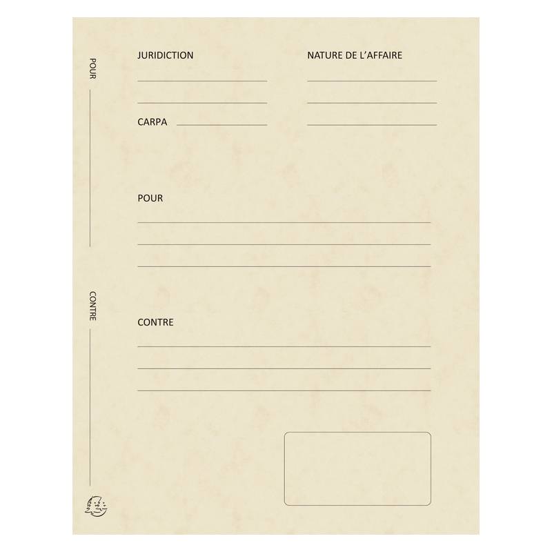 EXACOMPTA Dossiers de plaidoirie "Pour / Contre", ivoire