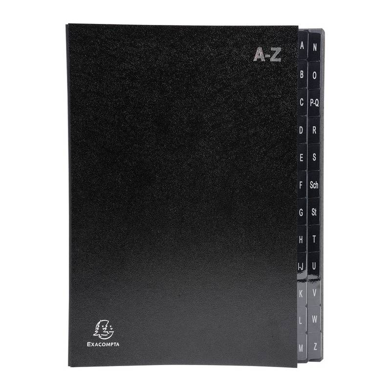 EXACOMPTA Pultordner, DIN A4, A-Z, 24 Fächer, schwarz